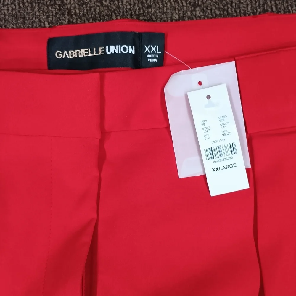 Gabrielle Union Tapered Leg Dress Career Pants Red High Waist Pant NWT Sz XXL/20 - Picture 3 of 12